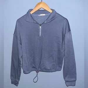 Dusty Blue‎ cropped 1/4 zip